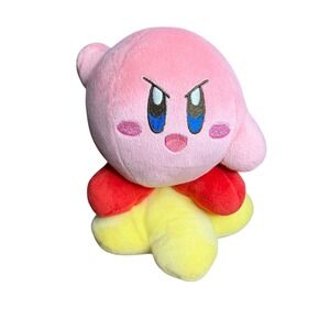 Kirby Pink Plush Stuffed‎ Toy Yellow Star Red Scarf